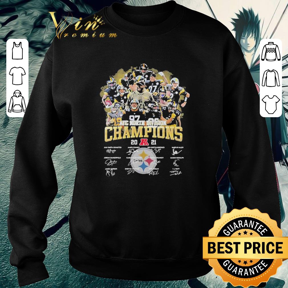 2021 AFC north division Champions Pittsburgh Steelers signatures shirt