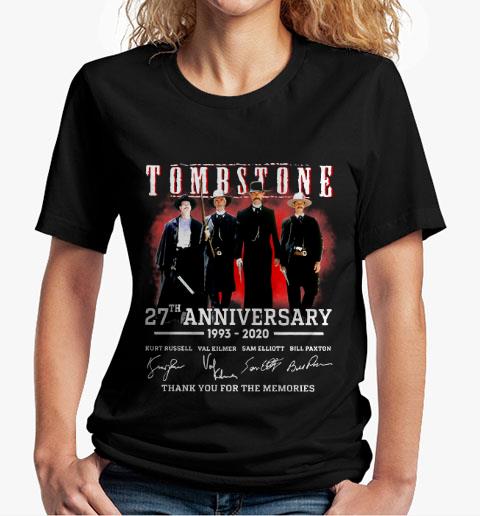 Tombstone Shirt, 27Th Anniversary 1993 2020 Thank You For The Memories Tombstone Signatures Tshirt 4