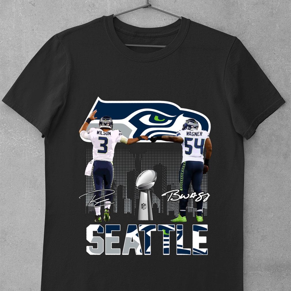 Premium Seattle Seahawks Russell Wilson Bobby Wagner Signatures Shirt ...