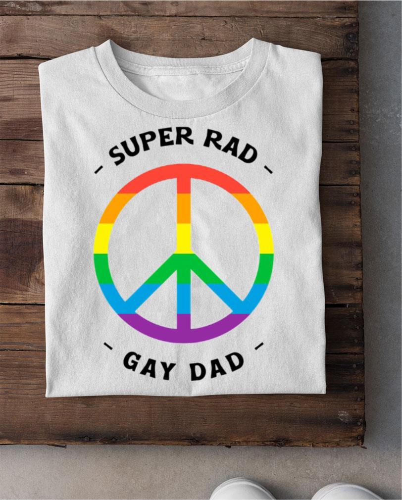 Super Rad Gay Dad Peace Sign LGBT Pride Fathers Day t-shirt