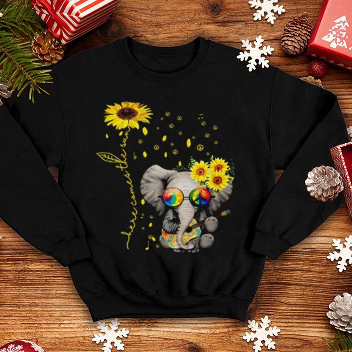 Elephant Autism awareness here comes the sun sunflowers shirt 10 Elephant Autism awareness here comes the sun sunflowers shirt
