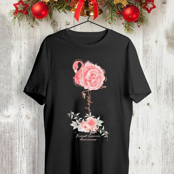 Flamingo Rose Hope Breast Cancer Awareness shirt