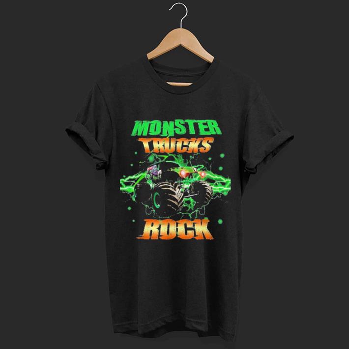 Monster Trucks Rock Rule Bright Green shirt 7