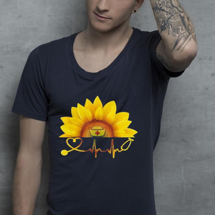 Sunflower With A Nurse Heartbeat Hippie shirt