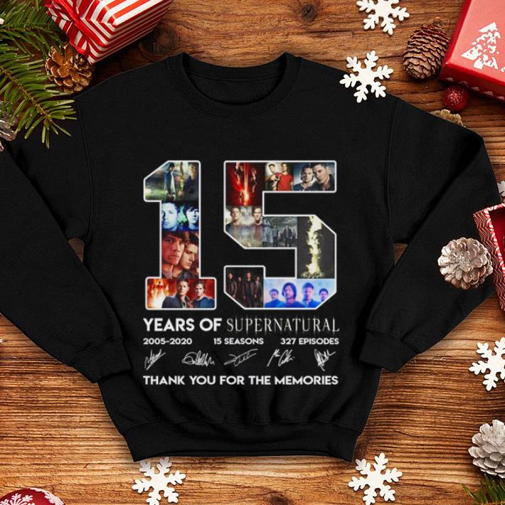 15 years of Supernatural 2005-2020 15 seasons 327 episodes thank shirt 10 15 years of Supernatural 2005-2020 15 seasons 327 episodes thank shirt