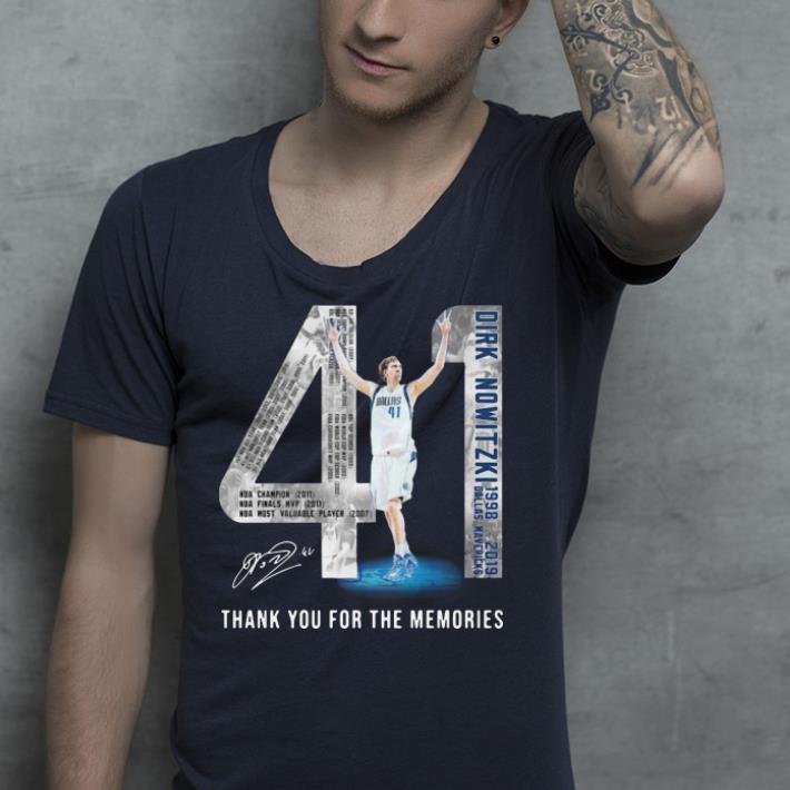 41 Dirk Nowitzki Jerseys signature thank you for the memories shirt