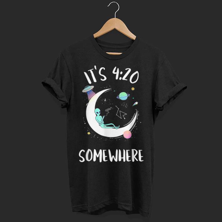 Alien smoking in the moon it’s 4 20 somewhere shirt 7