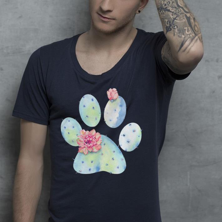 Dog paw cactus with flower shirt