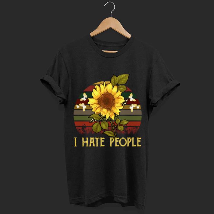 Sunflower I hate people retro sunset shirt 7