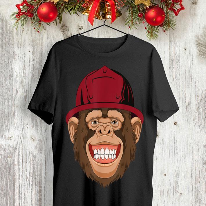 Monkey Firefighter With Red Fireman Helmet shirt 8