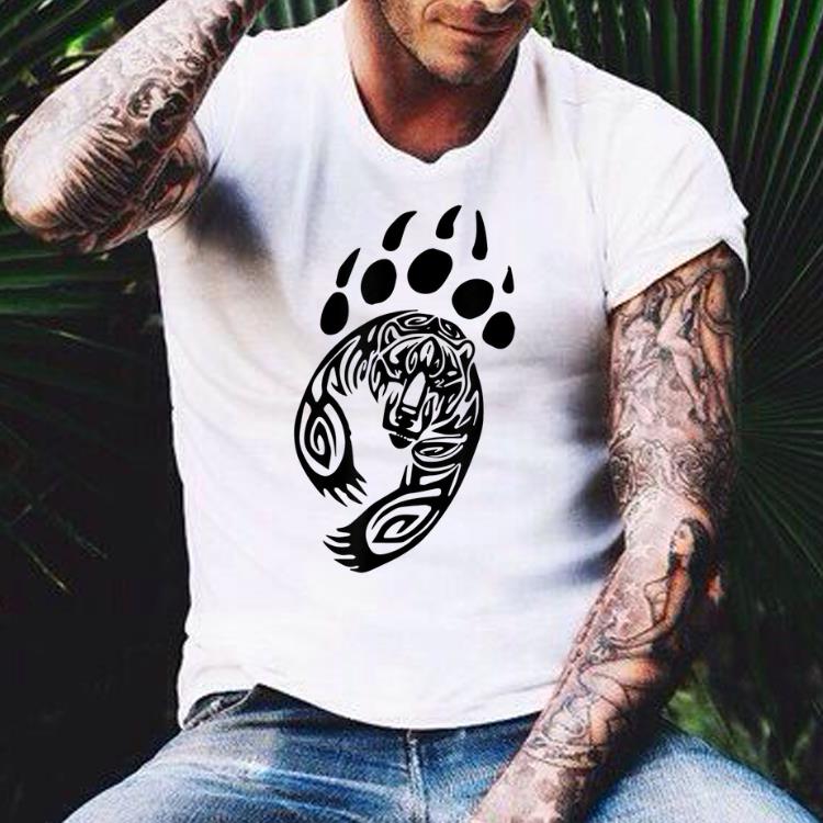 Bear Paw Print Tribal Grizzly Black Papa Momma Tribe Claw shirt