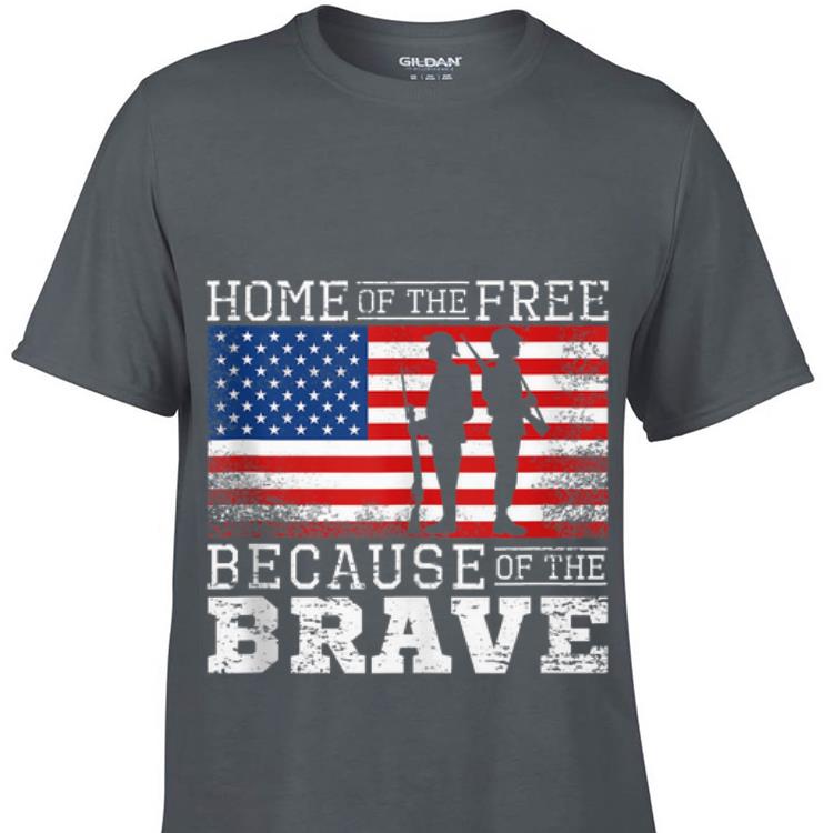 Home of the Free Because of the Brave Military American Flag shirt 7