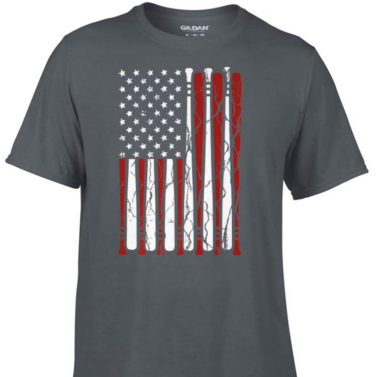 Vintage American Flag baseball bat shirt 7