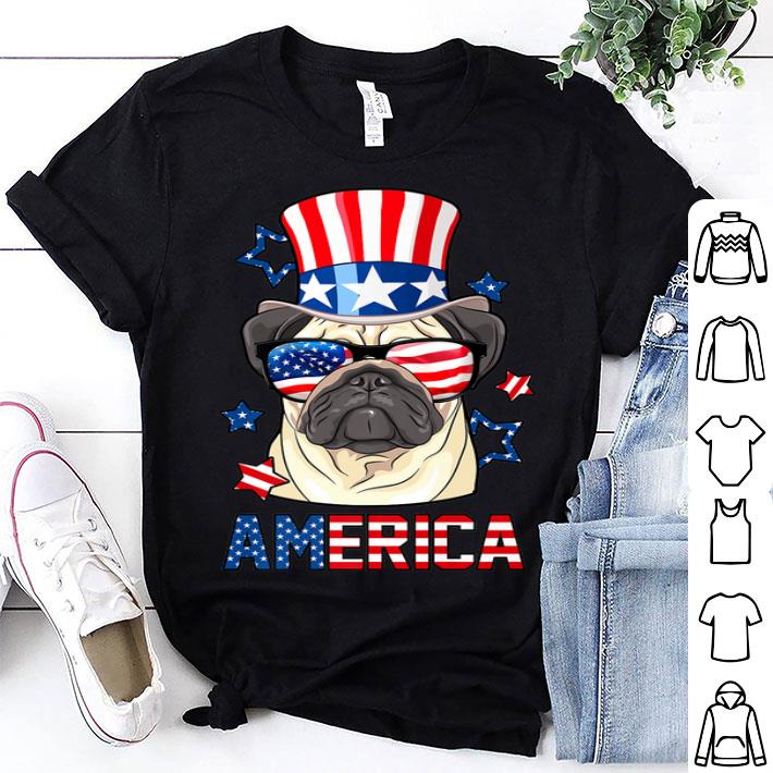 America Pug Dog Owner 4th of July USA Flag shirt 8