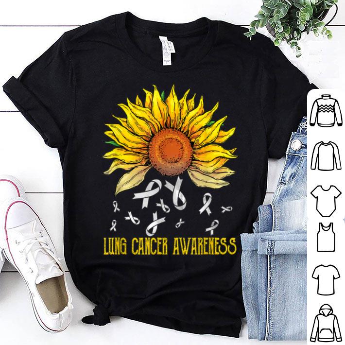 Drop Lung Cancer Awareness Sunflower shirt 9