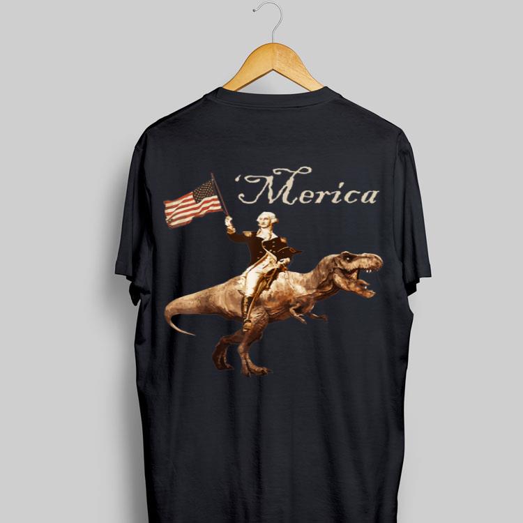 George Washington Riding a Tyrannosaurus Rex American Flag Independence Day shirt 8