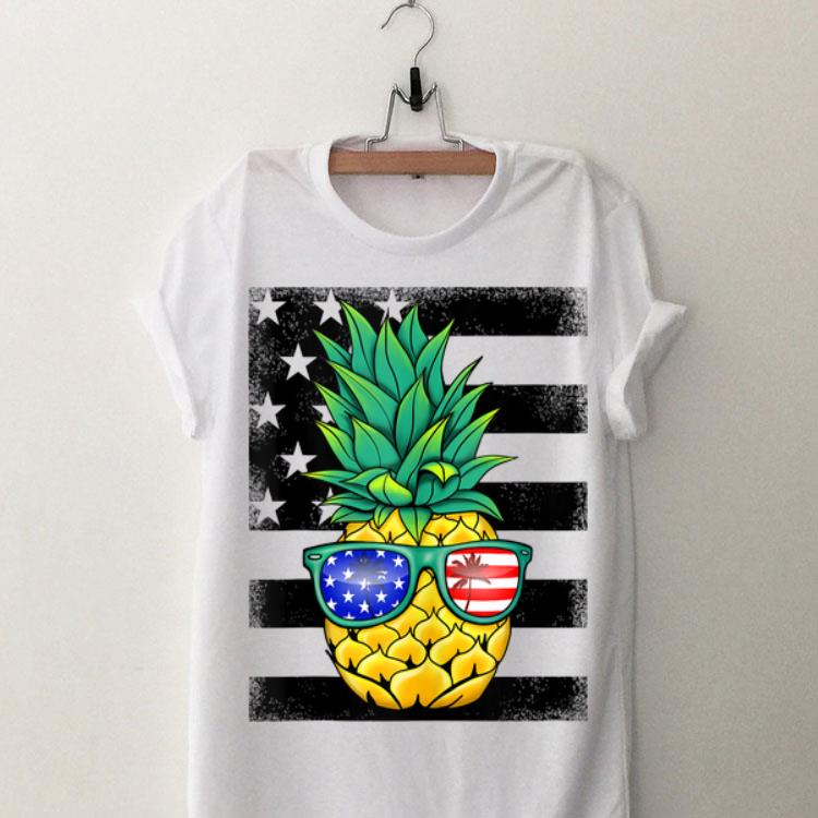 Hawaiian Pineapple American Flag Sunglasses 4th Of July shirt 9