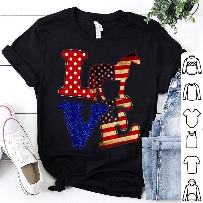 Horse Love American Flag Patriotic shirt 9