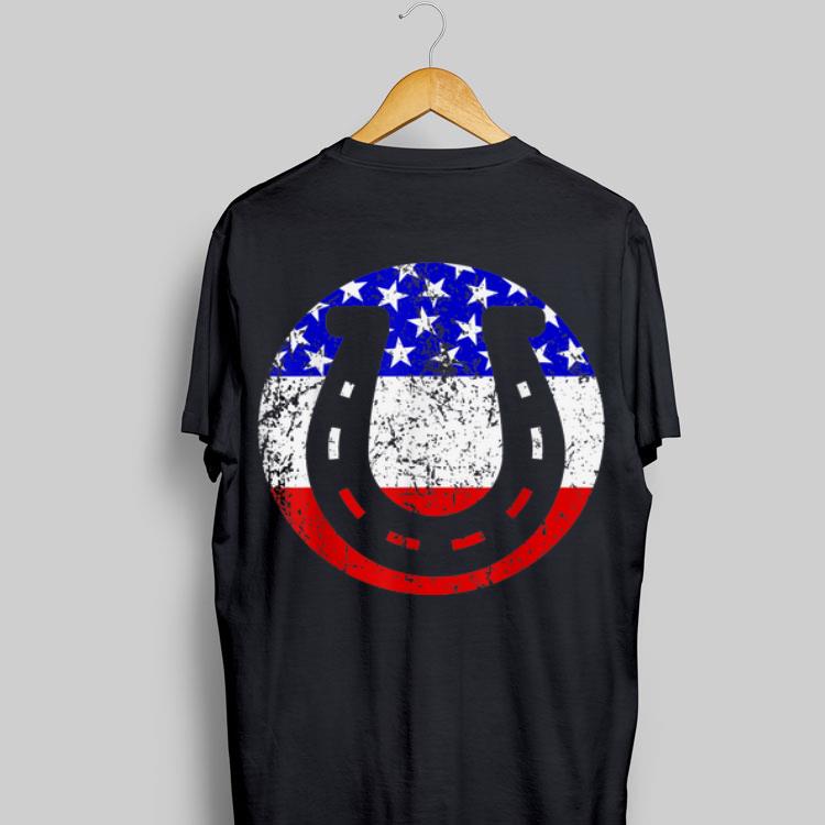 Horseshoe Retro Style Lucky Circel American Flag shirt 8