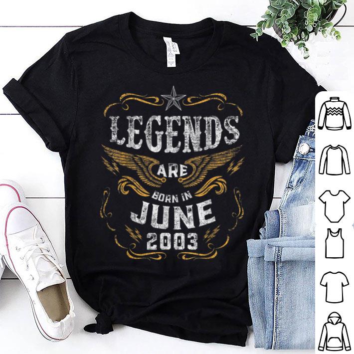 Legends Born In June 2003 Vintage Aged 16 Years Old Being shirt 9