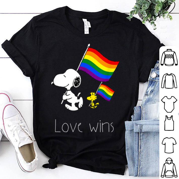 Love Wins Snoopy LGBT Gay Pride Rainbow Flag shirt 8
