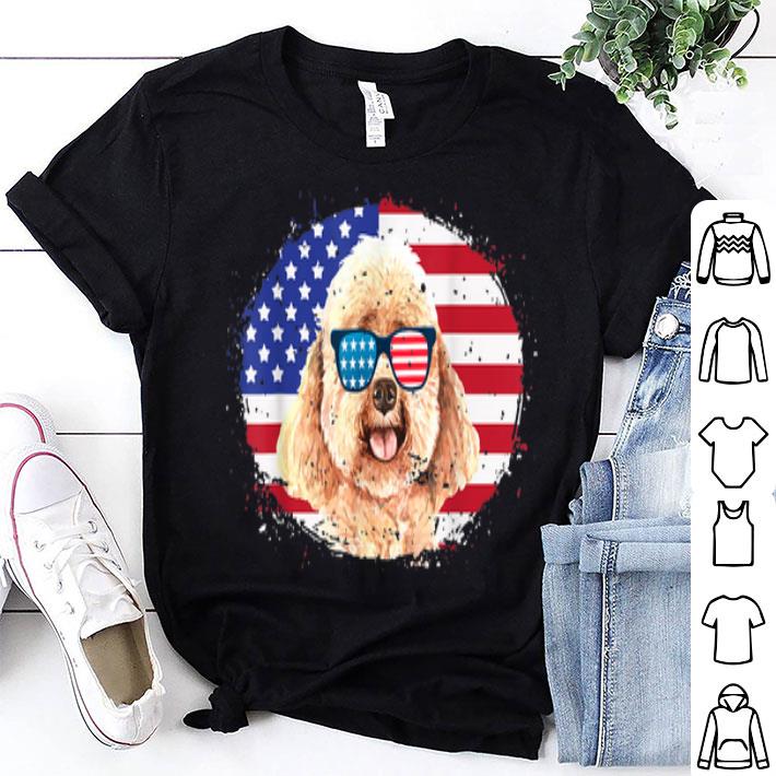 Patriotic Toy Poodle 4th of July Sunglasses USA Grunge Flag shirt 9