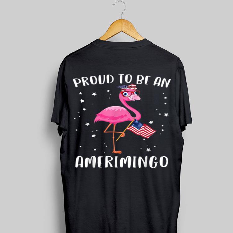 Pink Flamingo 4th July Proud To Be American Flag shirt 9