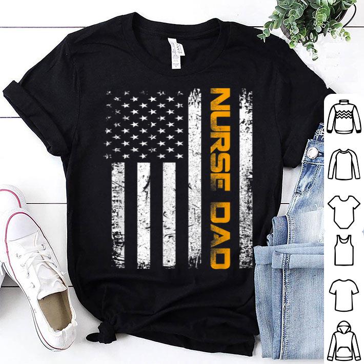 Vintage USA Nurse Dad American Flag Funny Fathers Day shirt 8