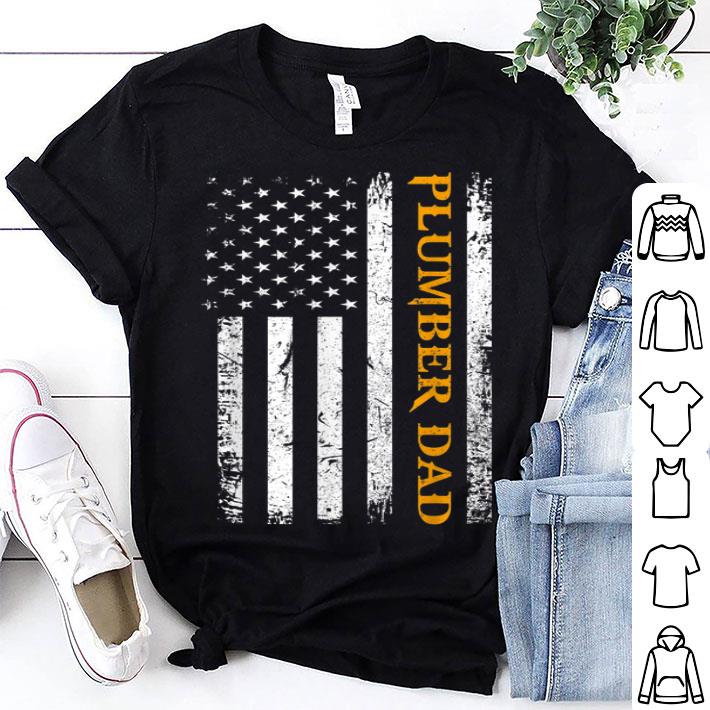 Vintage USA Plumber Dad American Flag Father's Day shirt 9