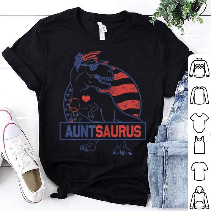 auntsaurus Patriotic Dinosaur Rex 4th Of July shirt 9