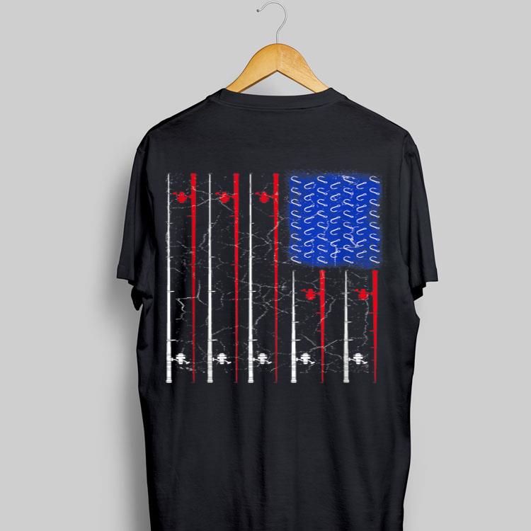 Fisherman American Flag Pole Fishhook shirt 9
