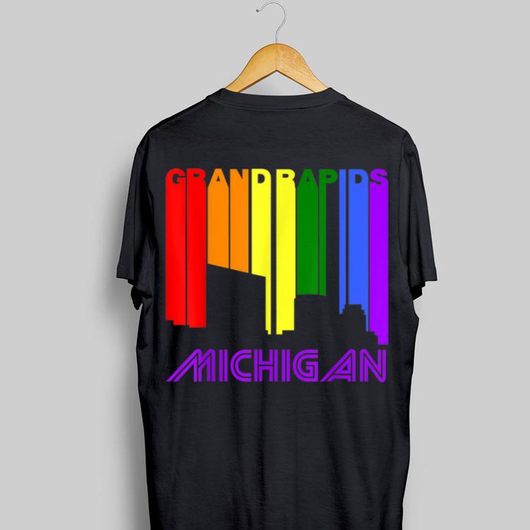 Grand Rapids Michigan LGBTQ Gay Pride Rainbow Skyline shirt 17