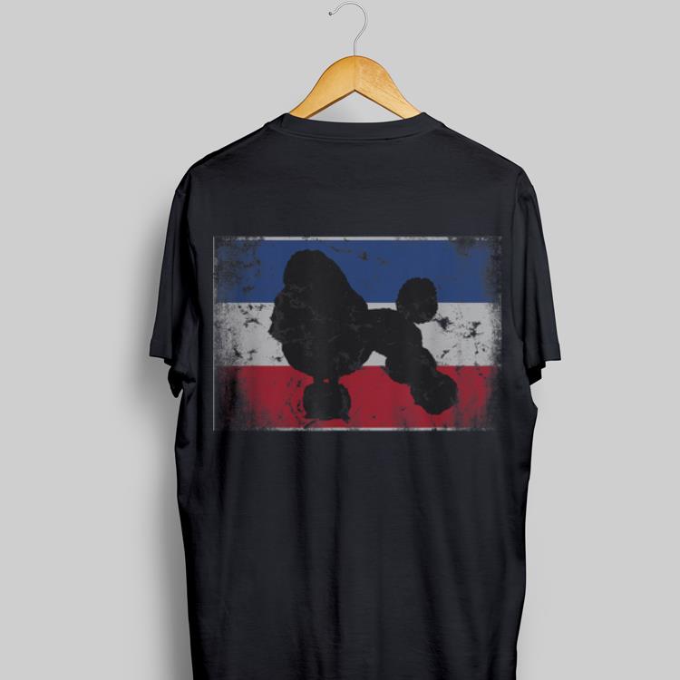Poodle Breed Bastille Day Distressed French Flag shirt 7