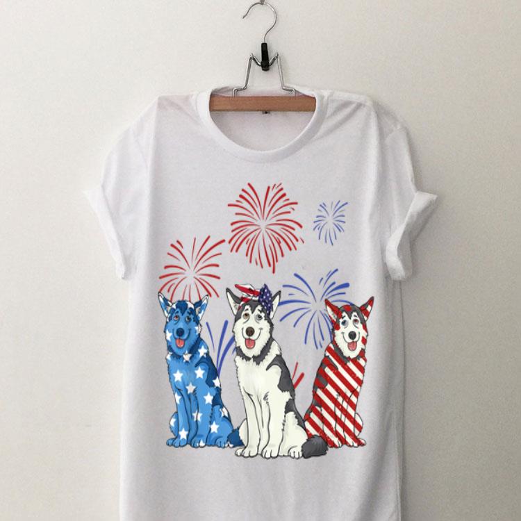 Red White Blue Husky USA Flag Firework 4th Of July Happy Independence Day shirt 8