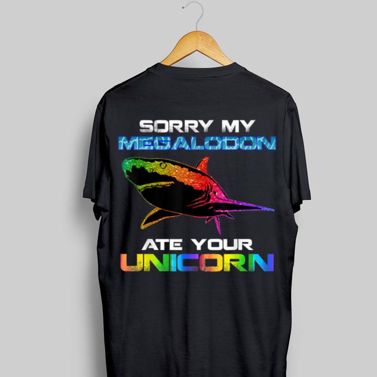 Sorry My Megalodon Shark Ate Your Unicorn Rainbow LGBT shirt 16
