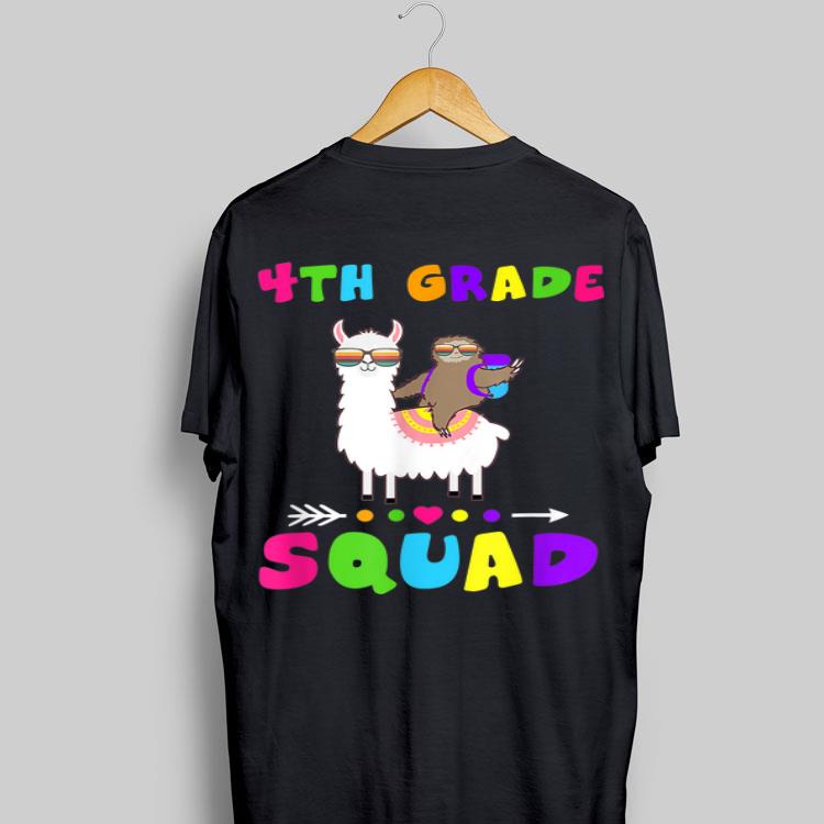 Team 4th Grade Squad 1st Day of School Sloth Llama shirt 8