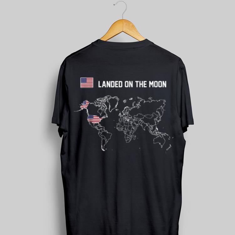 USA Flag Landed On The Moon Map American shirt 7