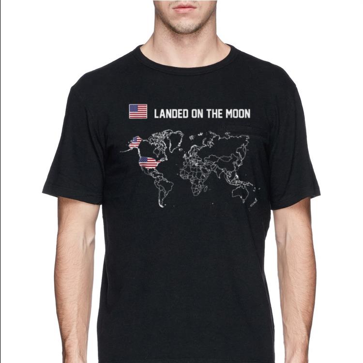 USA Flag Landed On The Moon Map American shirt 10 USA Flag Landed On The Moon Map American shirt