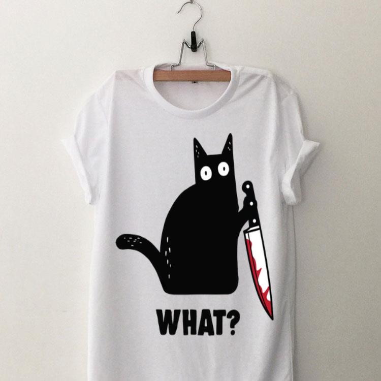 Cat What Murderous Black Cat With Knife shirt 9