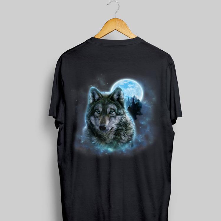 Grey Wolf Hunting Ground Icy Moon Forest Galaxy shirt 9