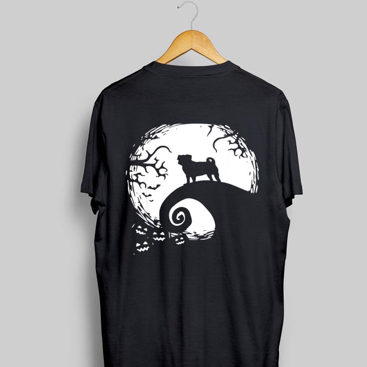 Halloween pug dog and full moon shirt 9