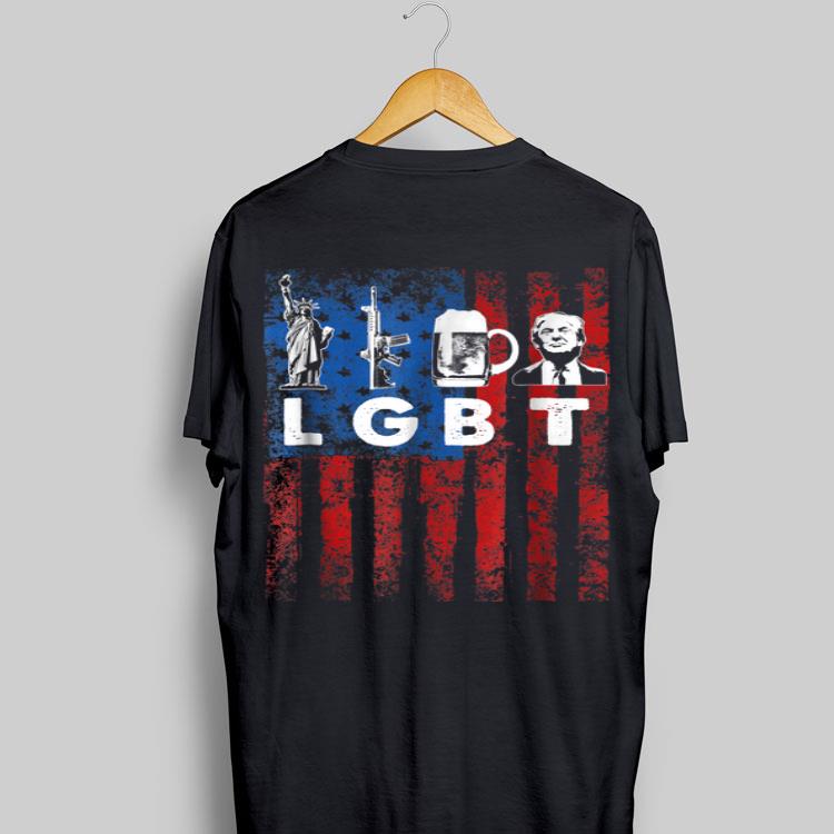 LGBT Liberty Guns beer Trump American Flag shirt 8