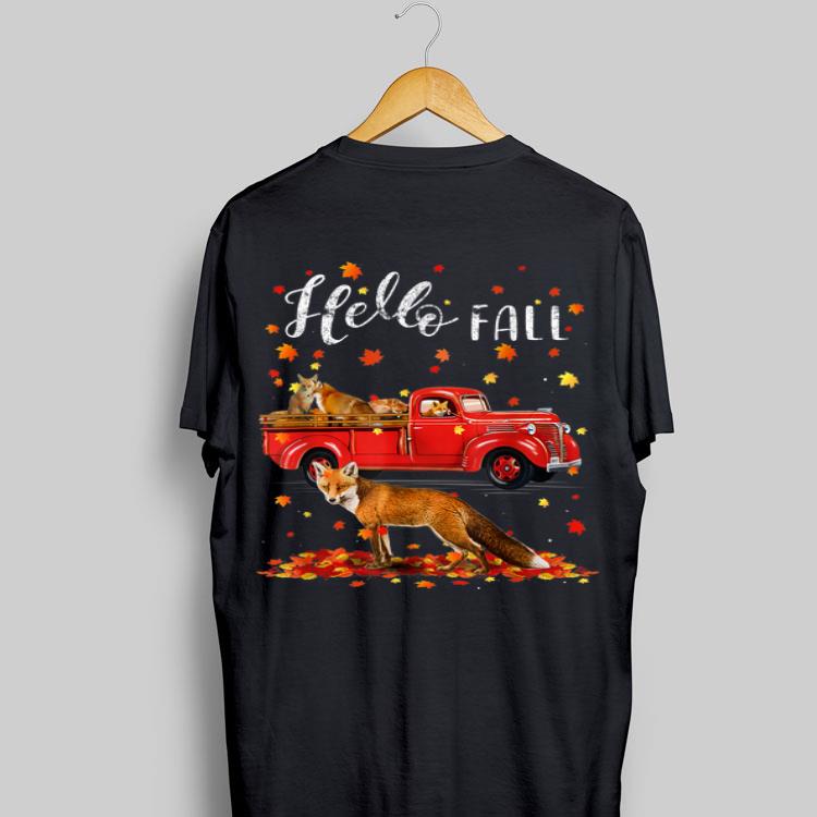 Maple Fox Leaf Autumn Happy Fall Y'all Red Truck shirt 9