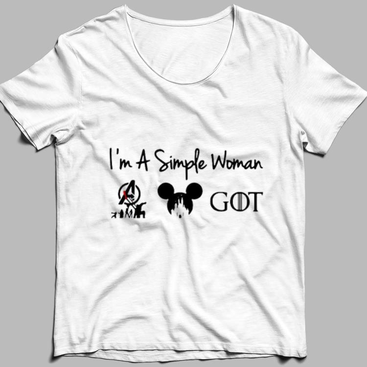 I'm A Simple Woman Avenger Disney Mickey Game Of Throne shirt 8