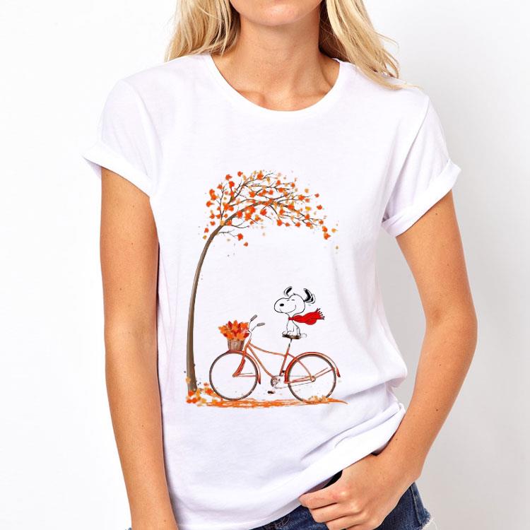 Snoopy riding bicycle autumn leaf tree shirt 12 Snoopy riding bicycle autumn leaf tree shirt