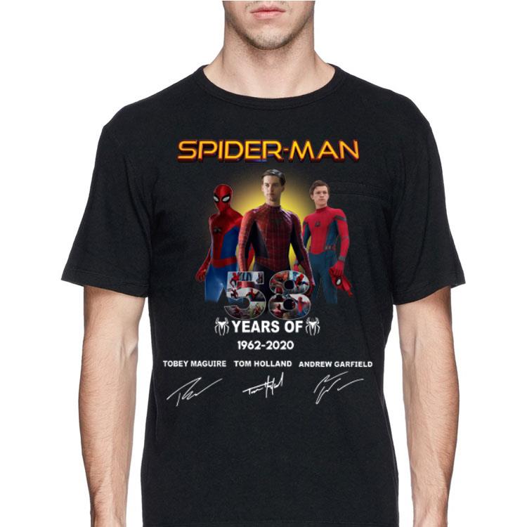 Spider Man 58 Years Anniversary 1962-2020 Signature shirt 12 Spider Man 58 Years Anniversary 1962-2020 Signature shirt