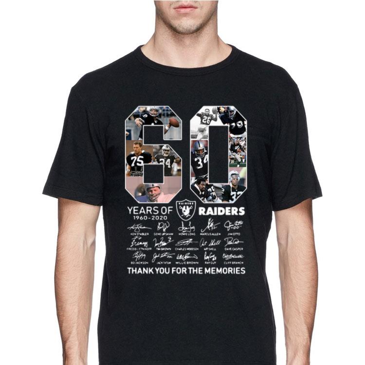 60 Years Of Oakland Raiders 1960 2020 Signature Thank You For The Memories shirt 12 60 Years Of Oakland Raiders 1960 2020 Signature Thank You For The Memories shirt