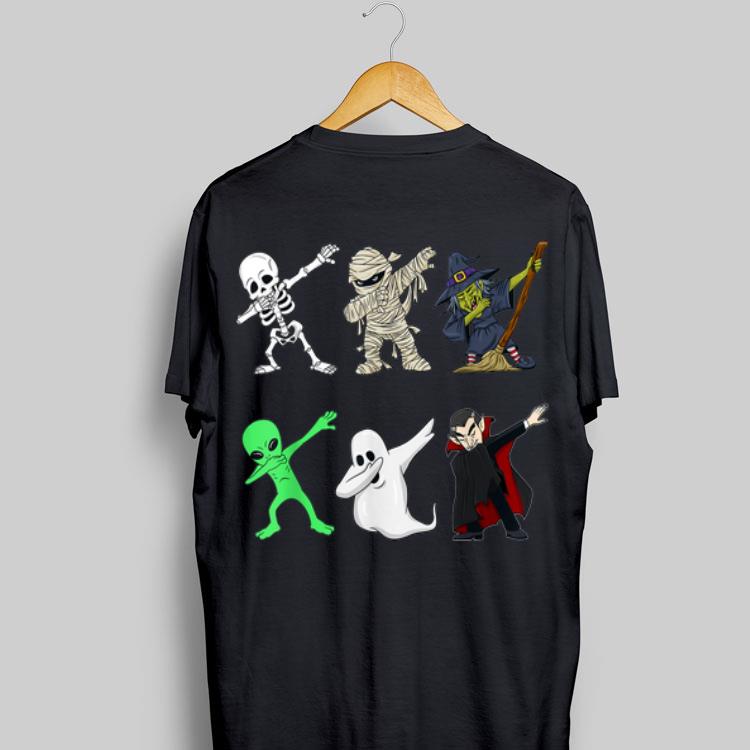 Dabbing Skeleton And Monsters Dracula Halloween shirt 9