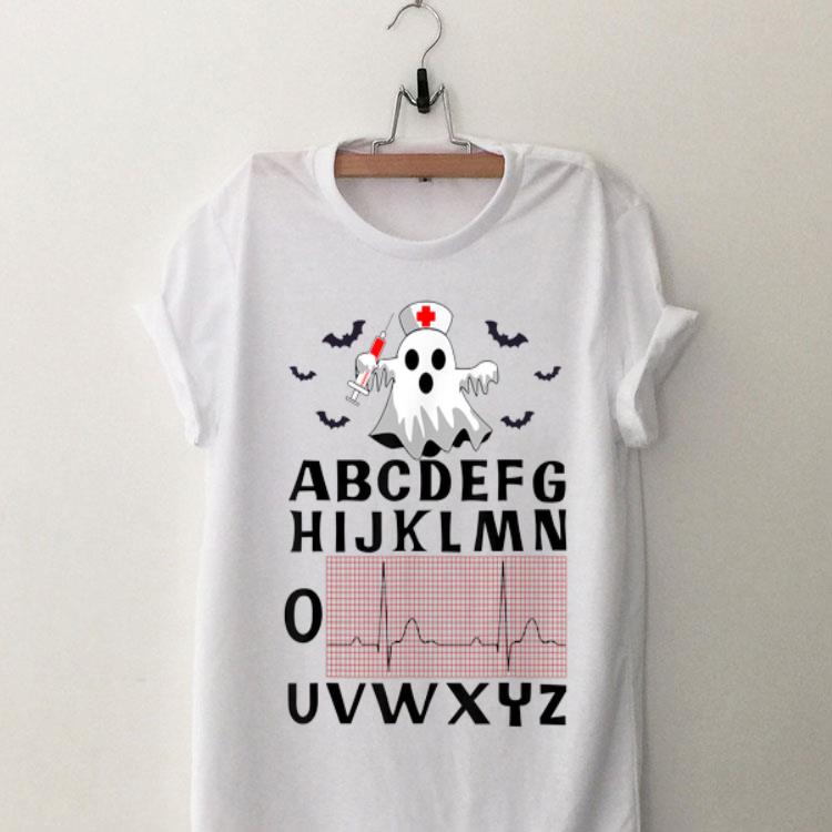 Ghost Nurse Boo Boo Alphabet Abc Heartbeat shirt 8