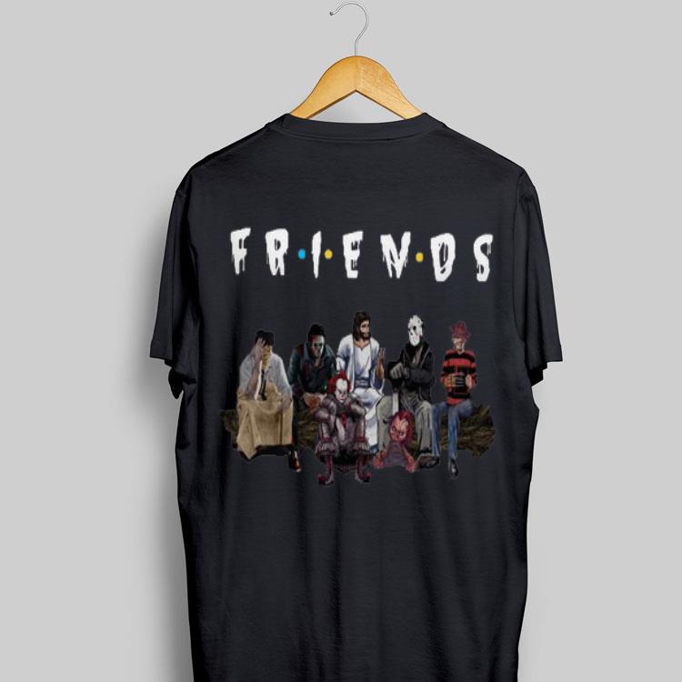 Horror Movie Characters And Jesus Halloween Friends TV Show shirt 9